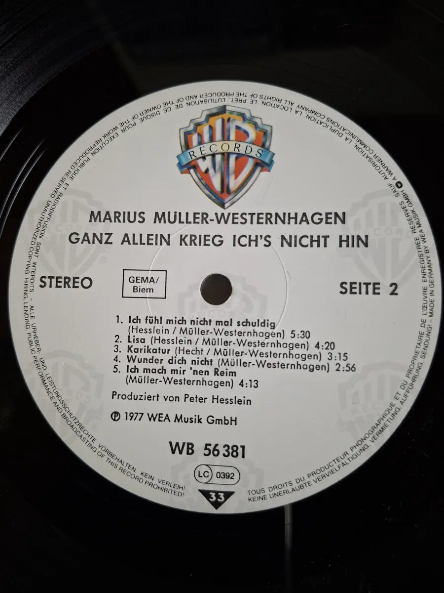 Marius Müller-Westernhagen – Ganz Allein Krieg Ich's Nicht Hin