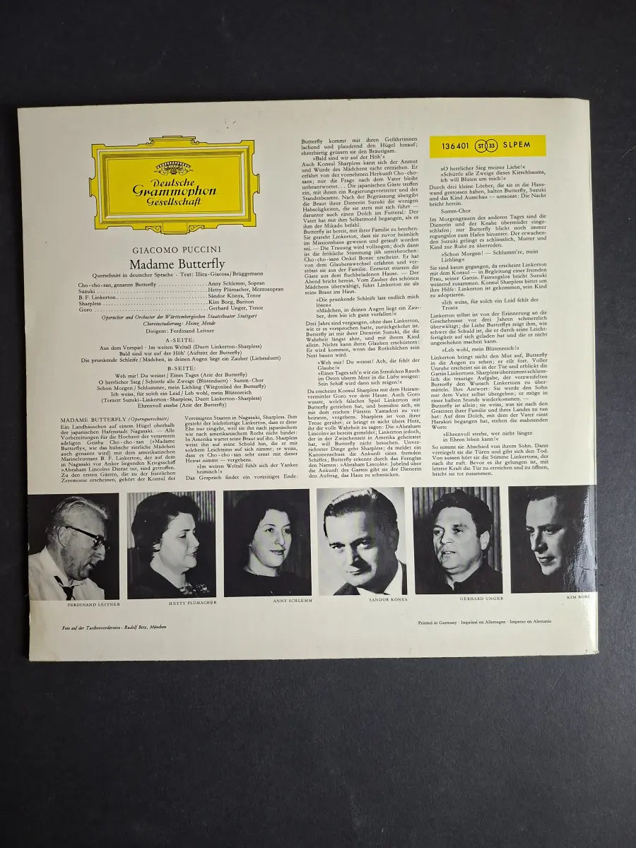 Giacomo Puccini – Anny Schlemm · Sándor Kónya · Kim Borg Dirigent: Ferdinand Leitner – Madame Butterfly