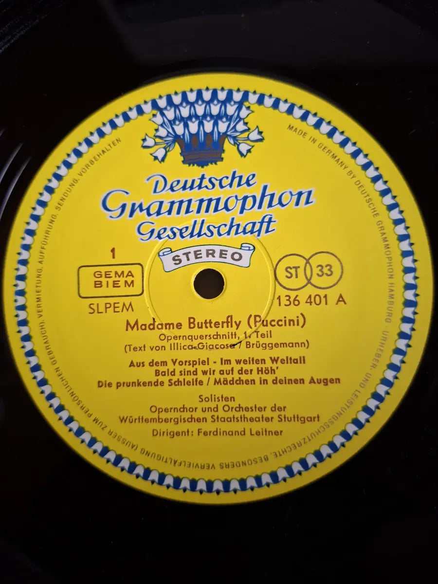 Giacomo Puccini – Anny Schlemm · Sándor Kónya · Kim Borg Dirigent: Ferdinand Leitner – Madame Butterfly