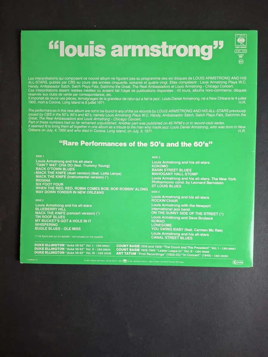 Louis Armstrong – Rare Performances Of The 50's And 60's