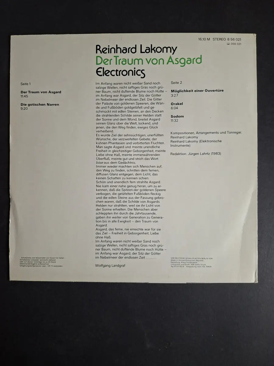 Reinhard Lakomy – Der Traum Von Asgard