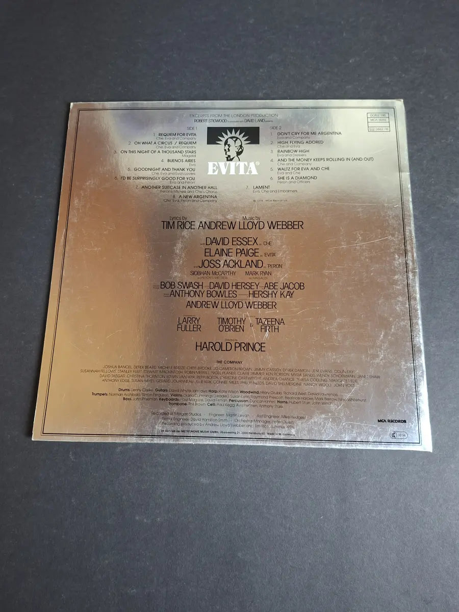 Robert Stigwood In Association With David Land Presents Tim Rice - Andrew Lloyd Webber – Evita: Original London Cast Recording