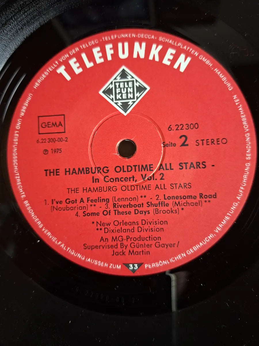 P. Kröhnke, G. Wiedecke, W. "Bolle" Burmeister, B. Benfeldt – The Hamburg Oldtime Allstars In Concert - Vol. 2