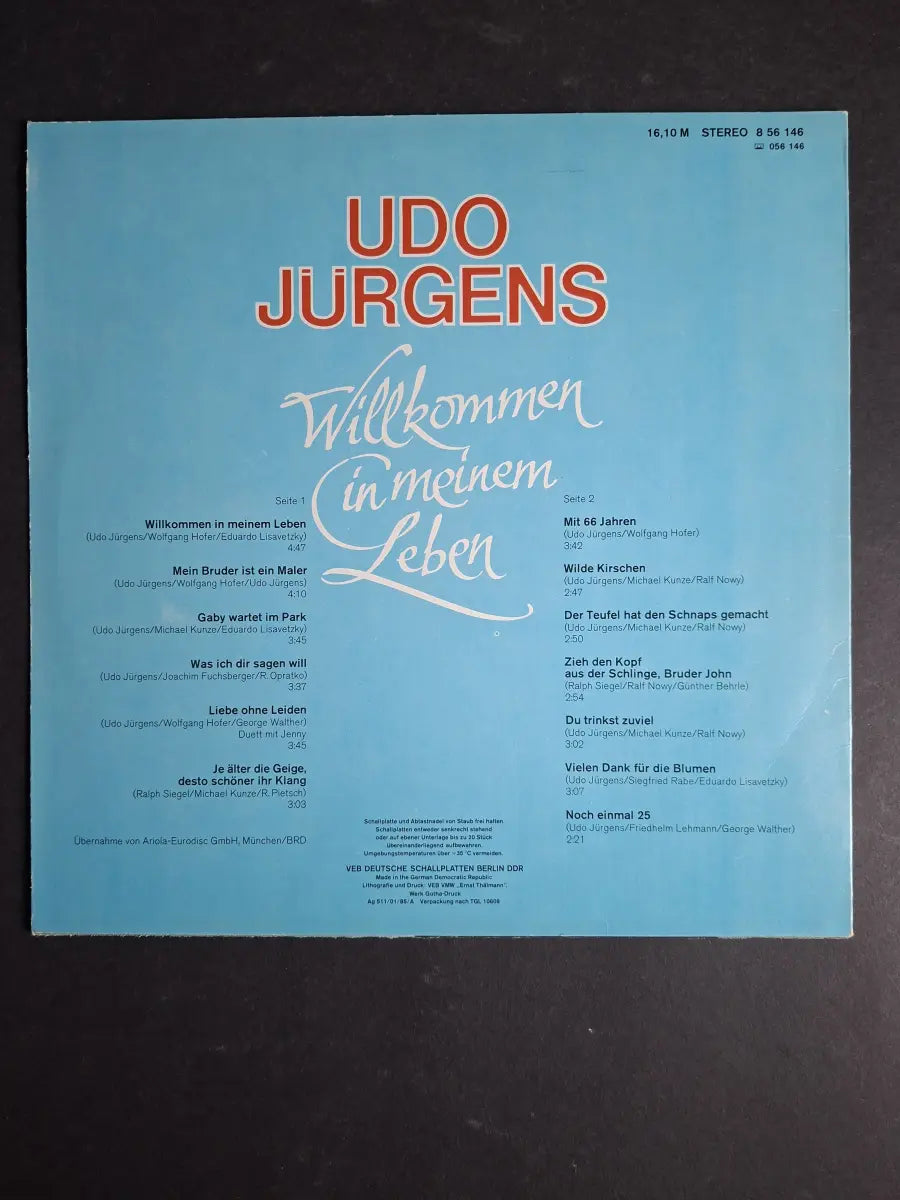 Udo Jürgens – Willkommen In Meinem Leben