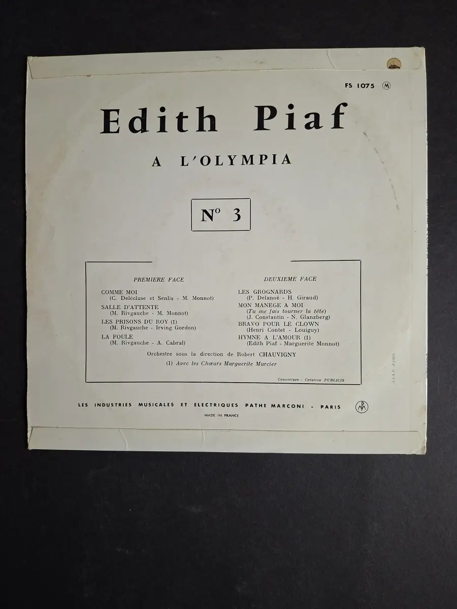 Edith Piaf – À L'Olympia - N° 3