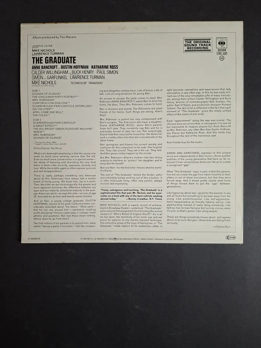 Simon & Garfunkel, Dave Grusin – The Graduate (Original Sound Track Recording)