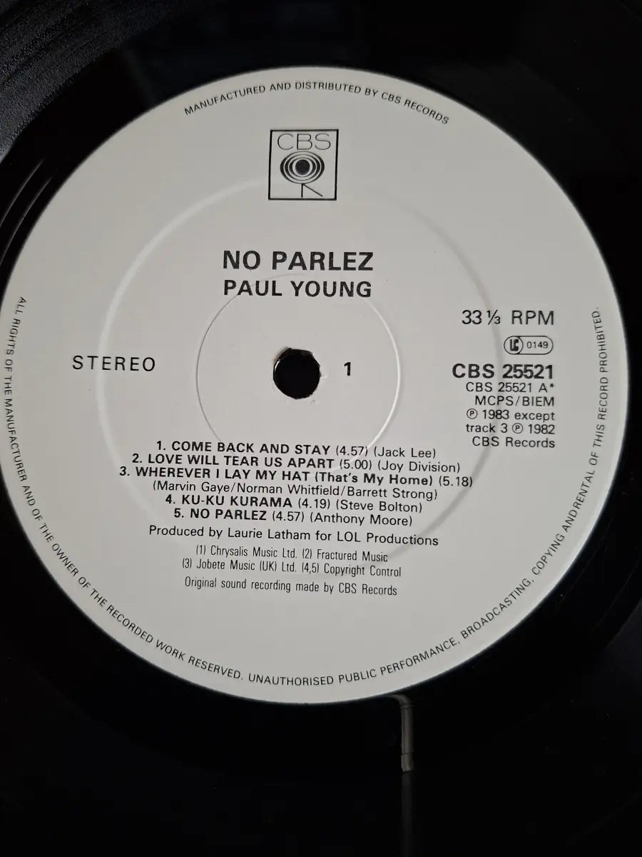 Paul Young – No Parlez