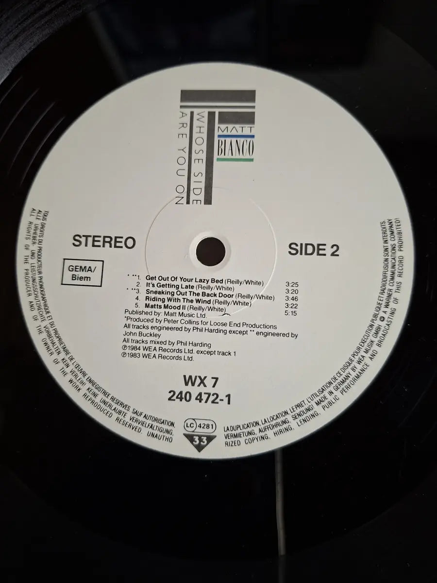 Matt Bianco – Whose Side Are You On