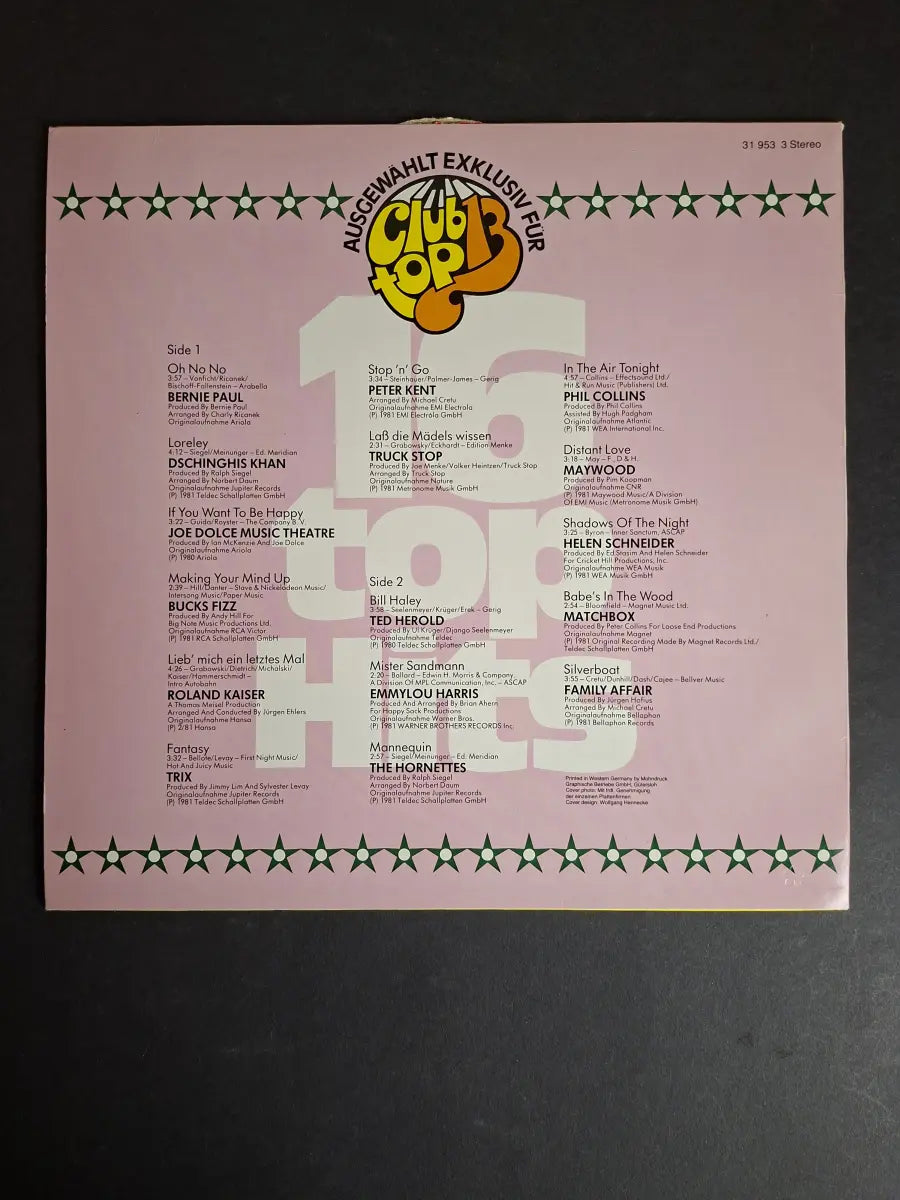 16 Top Hits - Aktuellste Schlager Aus Den Hitparaden Juli / August 1981