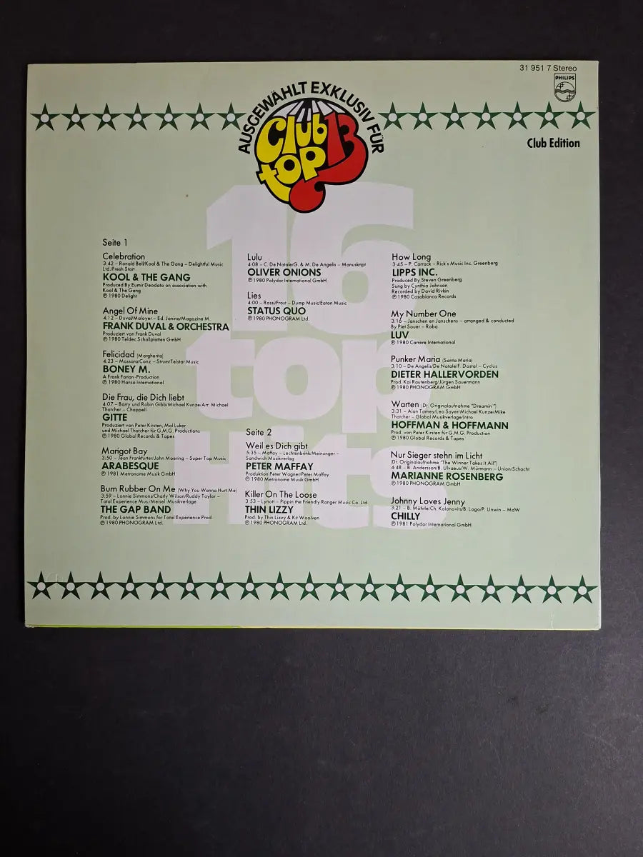 16 Top Hits - Aktuellste Schlager Aus Den Hitparaden März/April 1981