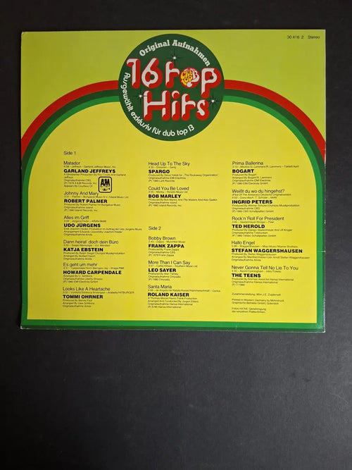 16 Top Hits - Aktuellste Schlager Aus Den Hitparaden November/Dezember 1980