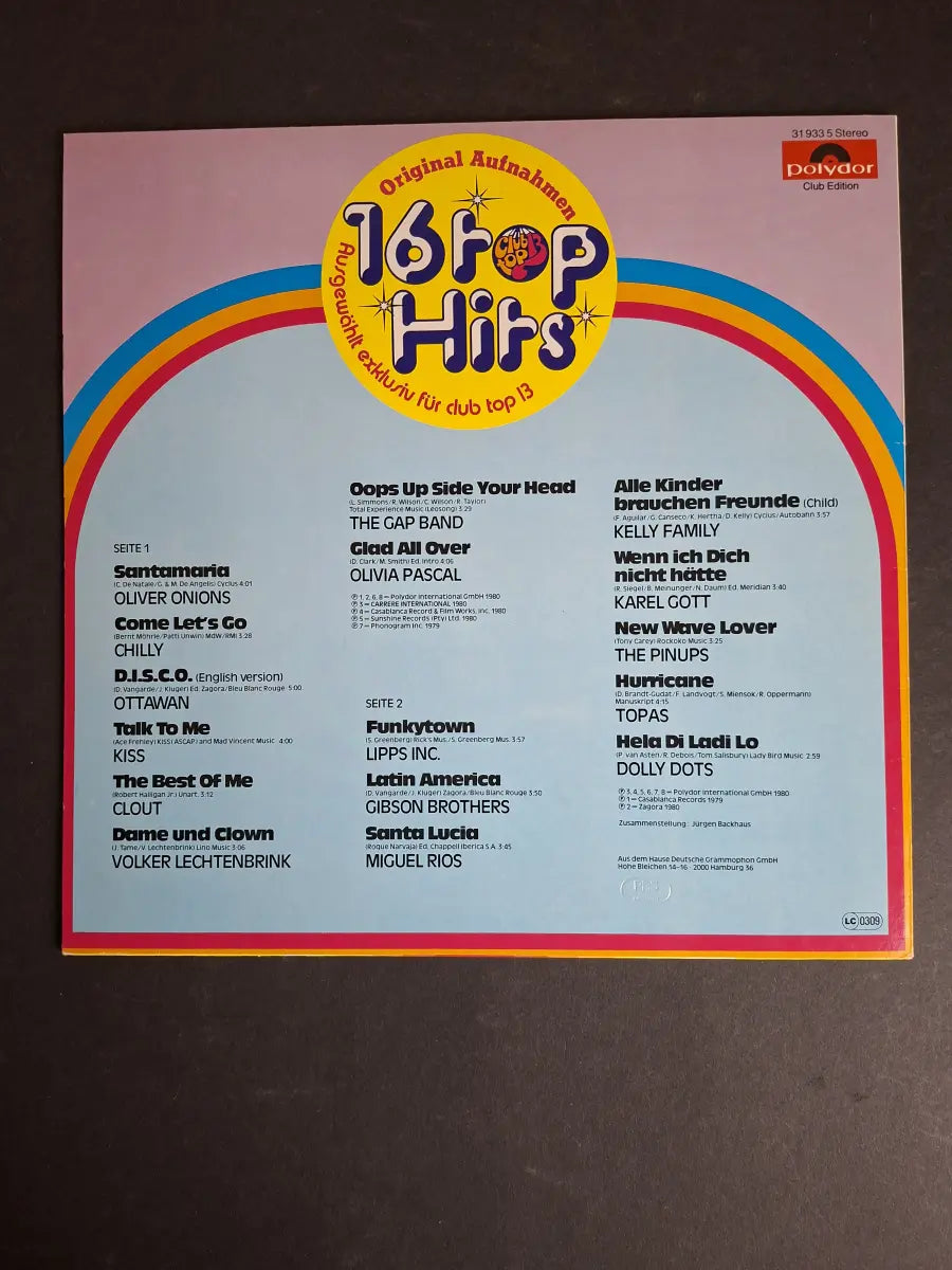 16 Top Hits - Aktuellste Schlager Aus Den Hitparaden Extra 1980