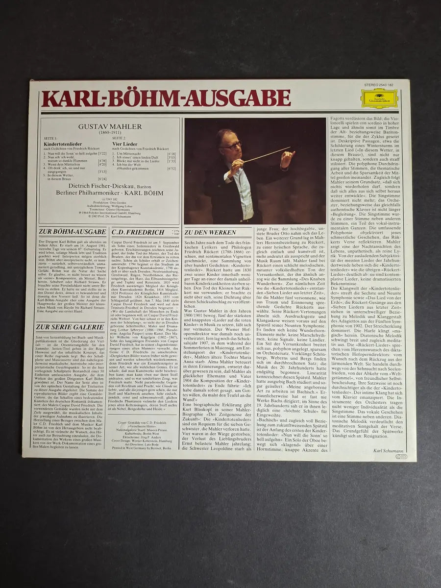Mahler - Dietrich Fischer-Dieskau · Karl Böhm · Berliner Philharmoniker – Kindertotenlieder · Rückert-Lieder