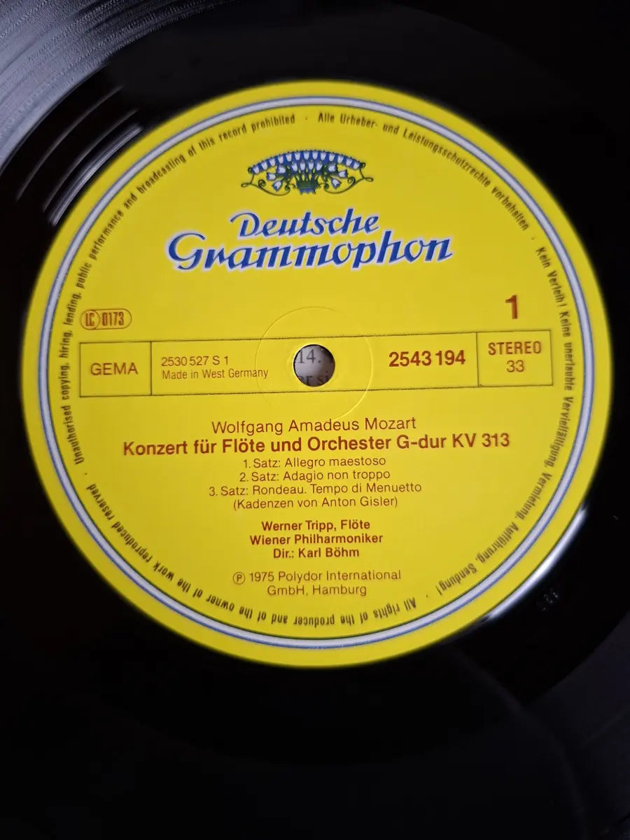 Wolfgang Amadeus Mozart - Karl Böhm / Wiener Philharmoniker / G. Turetschek / W. Tripp – Flötenkonzert KV 313 / Oboenkonzert KV 314