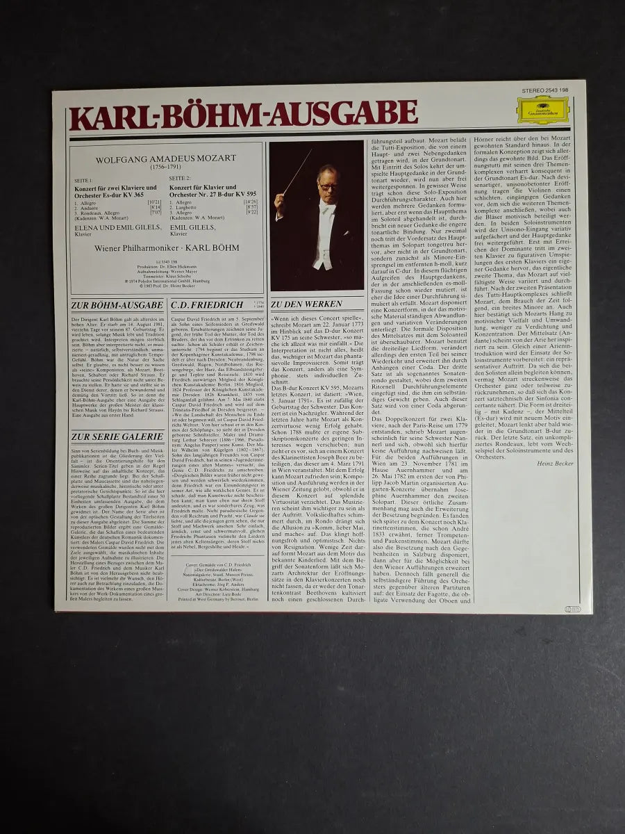 Karl Böhm, Wiener Philharmoniker, Elena Gilels, Emil Gilels, Wolfgang Amadeus Mozart – Karl-Böhm-Ausgabe Mozart: Klavierkonzert Nr.27 B-dur Konzert für 2 Klaviere Es-dur