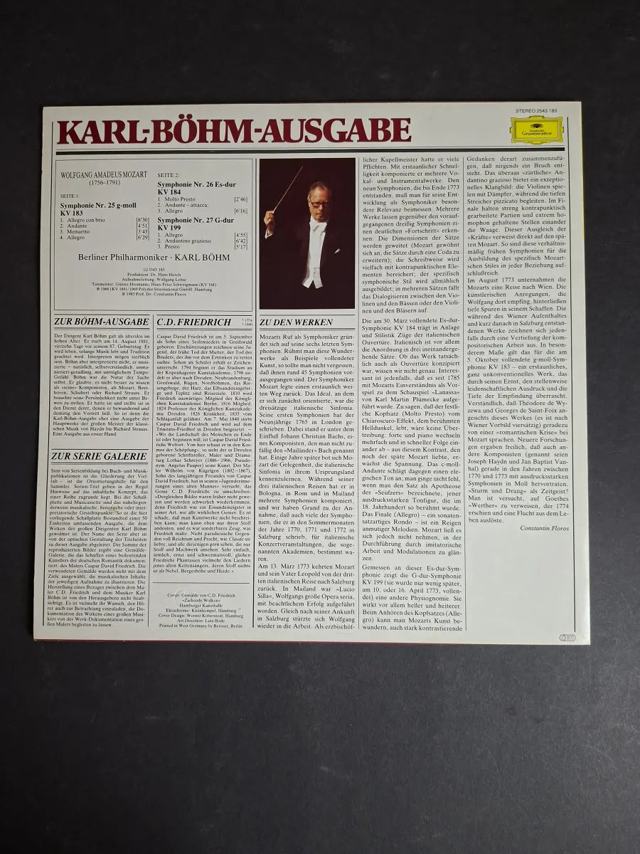 Mozart, Karl Böhm, Berliner Philharmoniker – Mozart: Symphonien Nr. 25 G-moll • Nr. 26 Es-Dur • Nr. 27 G-Dur