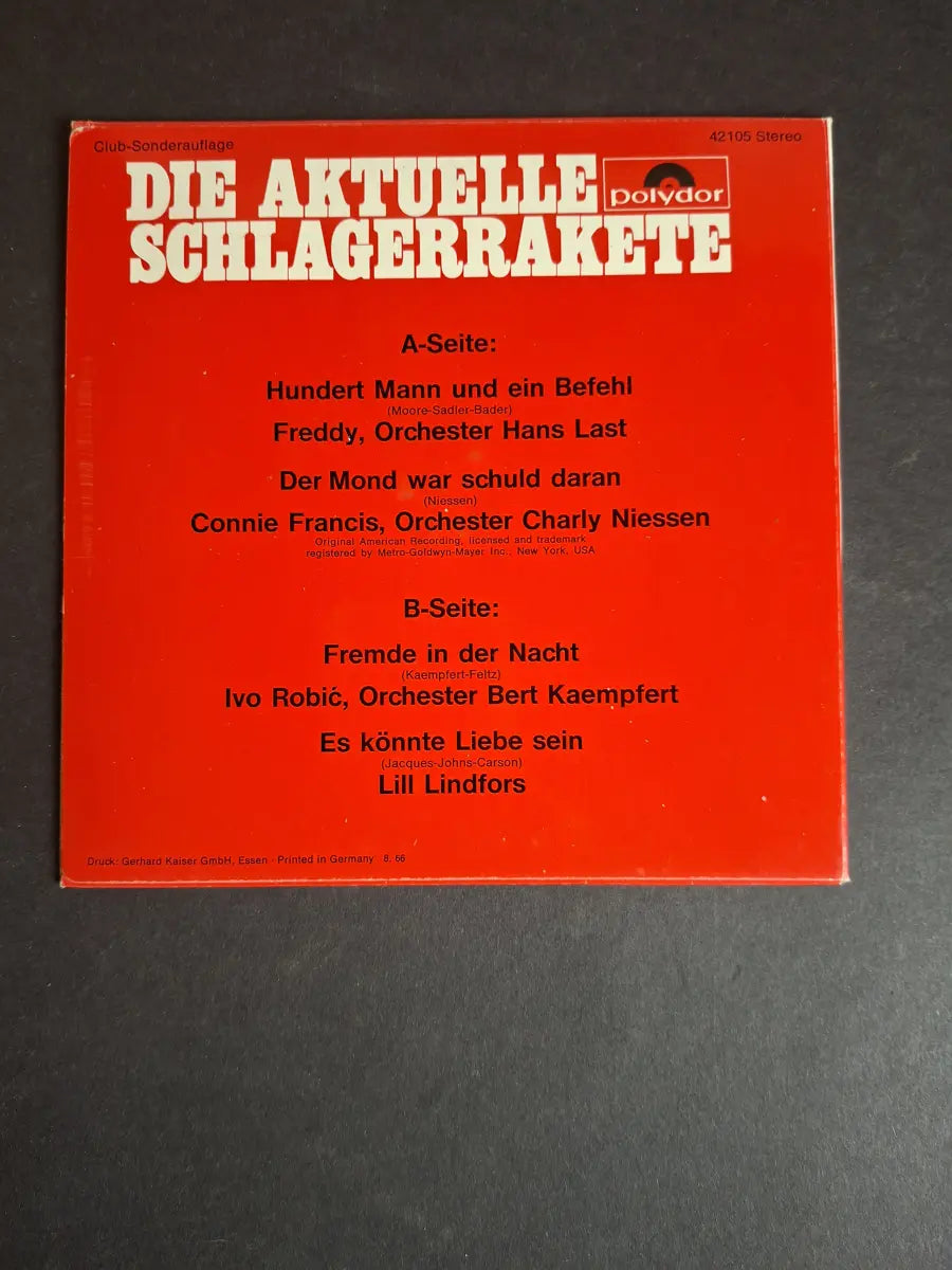 Freddy / Connie Francis / Ivo Robić / Lill Lindfors – Die Aktuelle Polydor Schlagerrakete