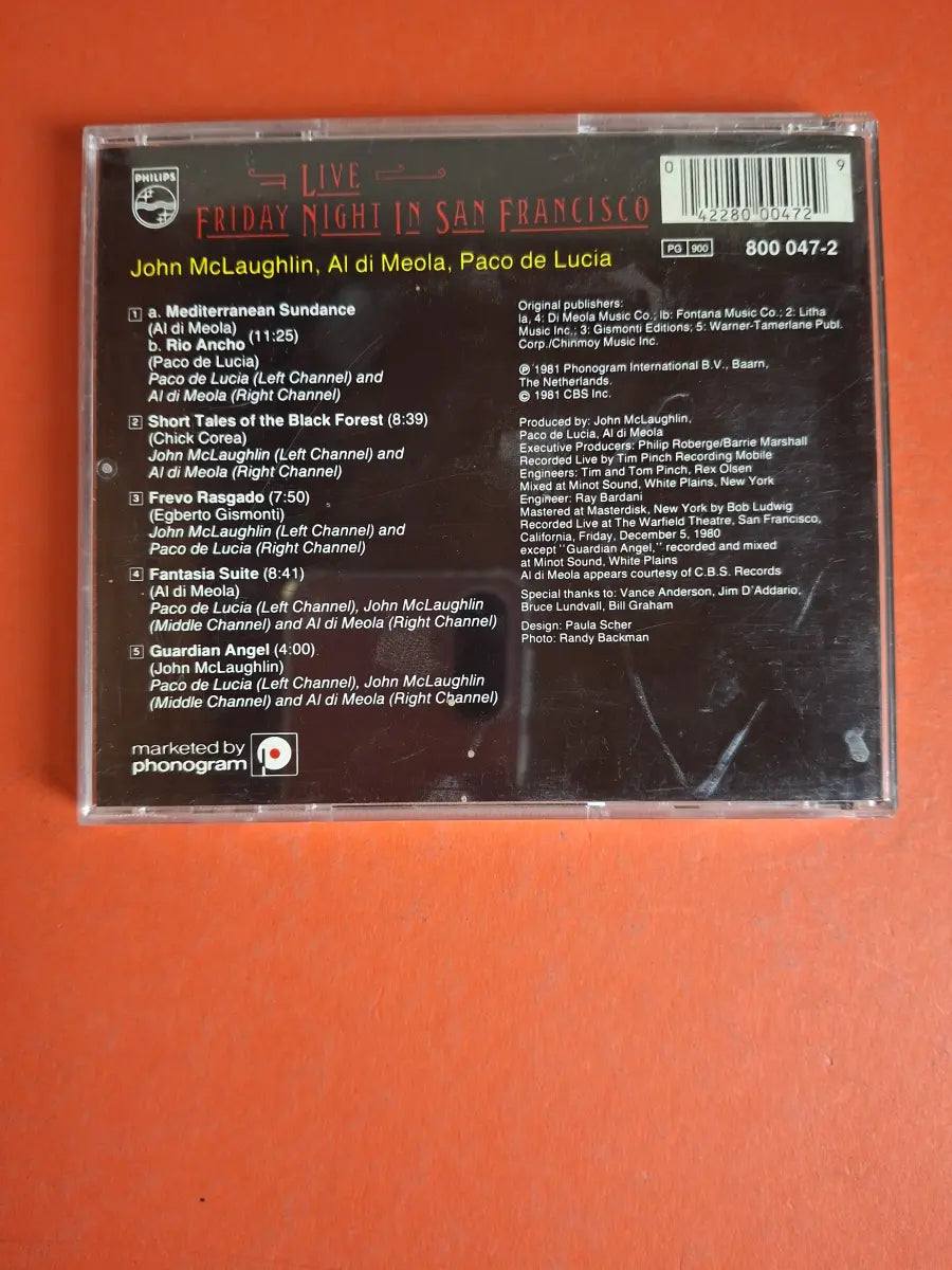 John McLaughlin / Al Di Meola / Paco De Lucía – Friday Night In San Francisco