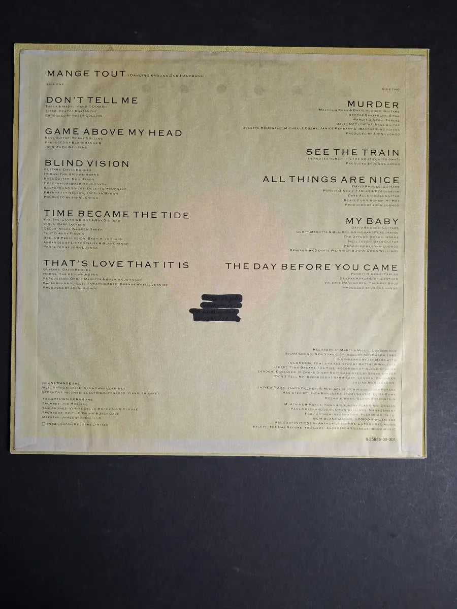 Blancmange – Mange Tout