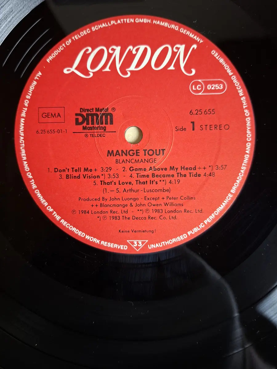Blancmange – Mange Tout