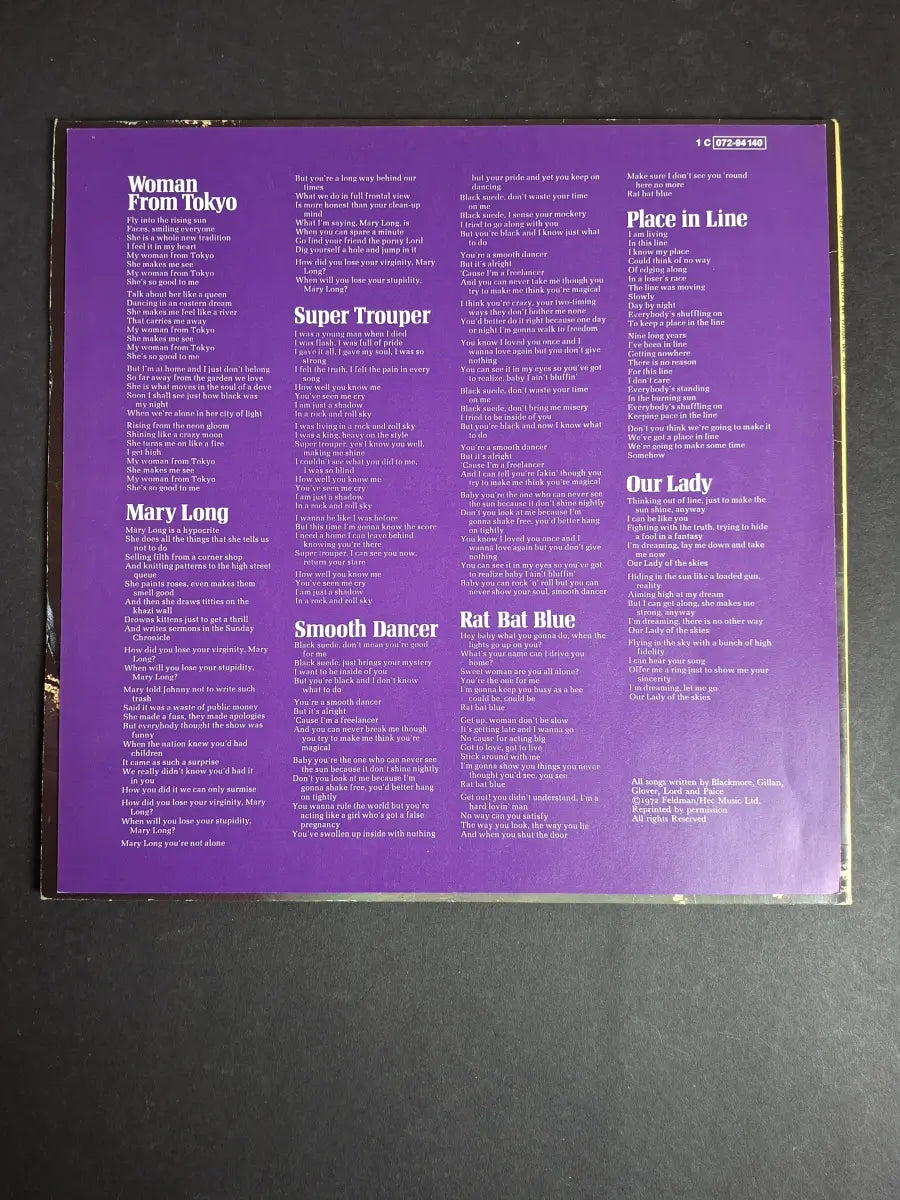 Deep Purple ‎– Who Do We Think We Are