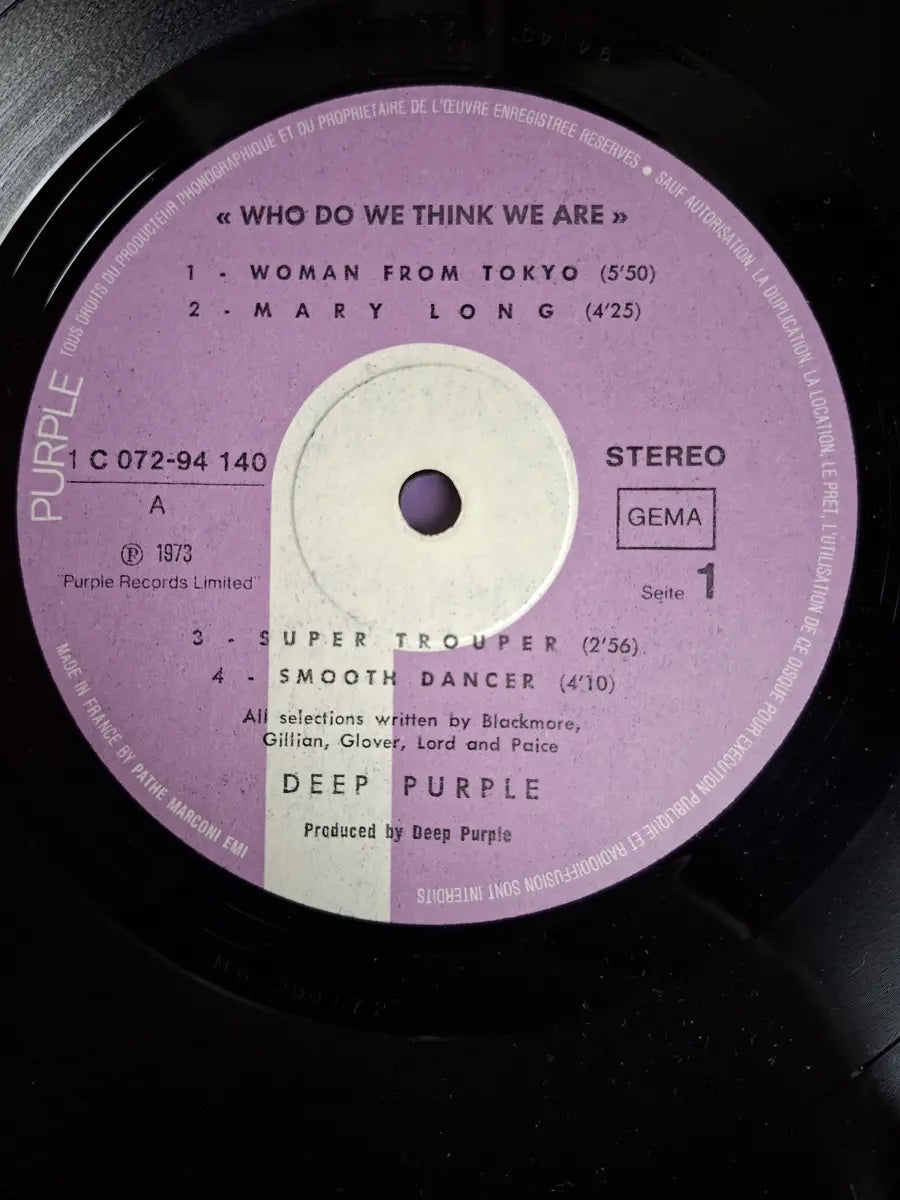Deep Purple ‎– Who Do We Think We Are