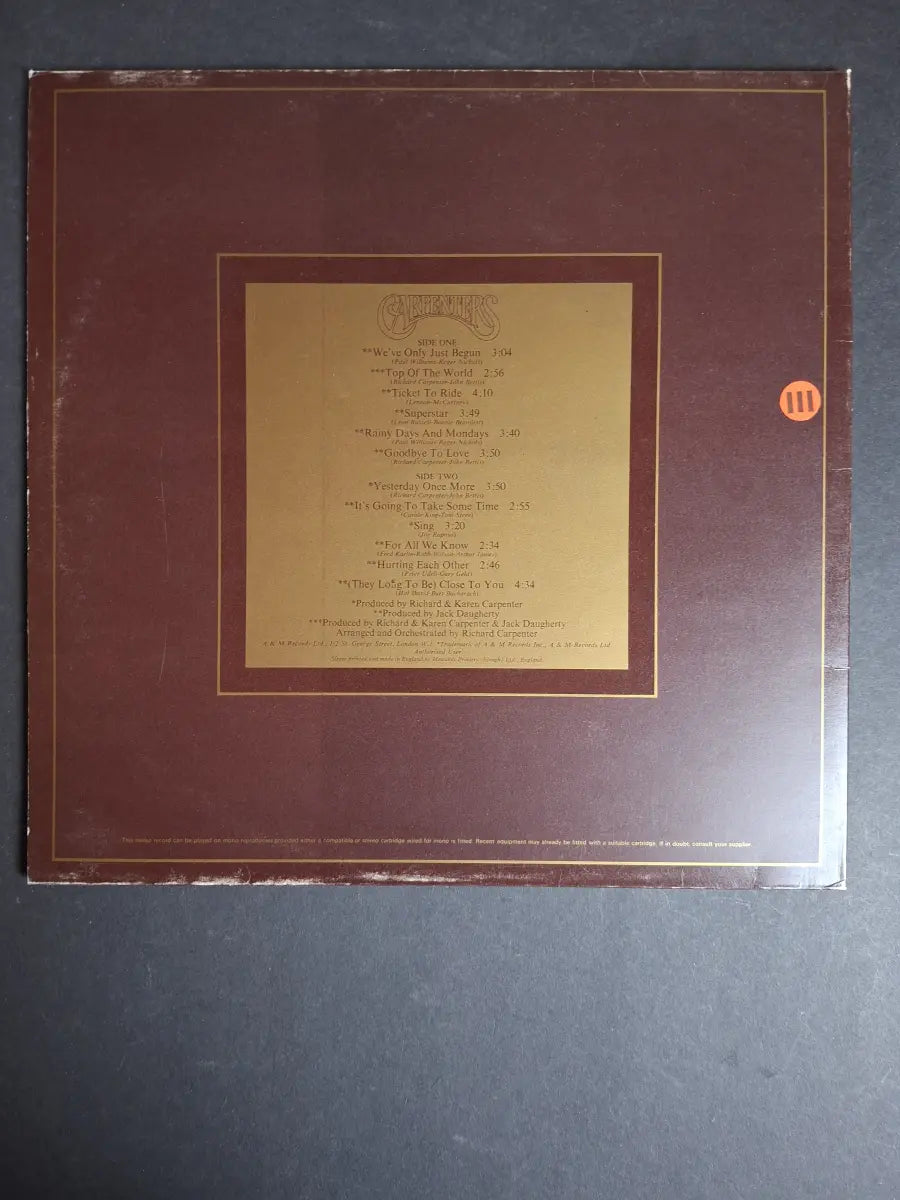 Carpenters – The Singles 1969-1973