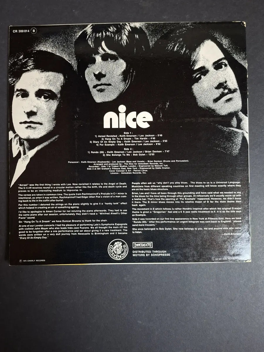 The Nice – The Nice Featuring Keith Emerson Lee Jackson and Brian Davison