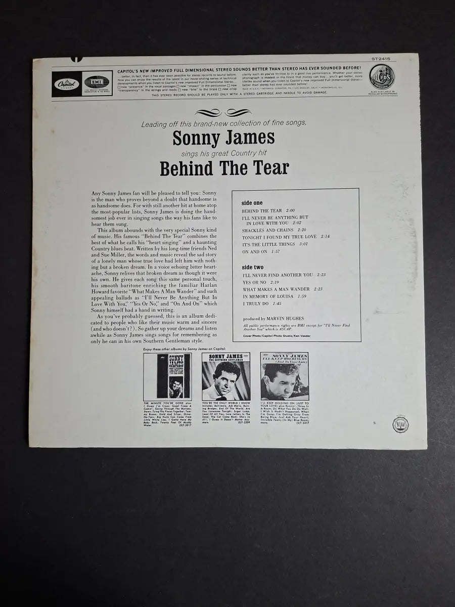 Sonny James ‎– Behind The Tear