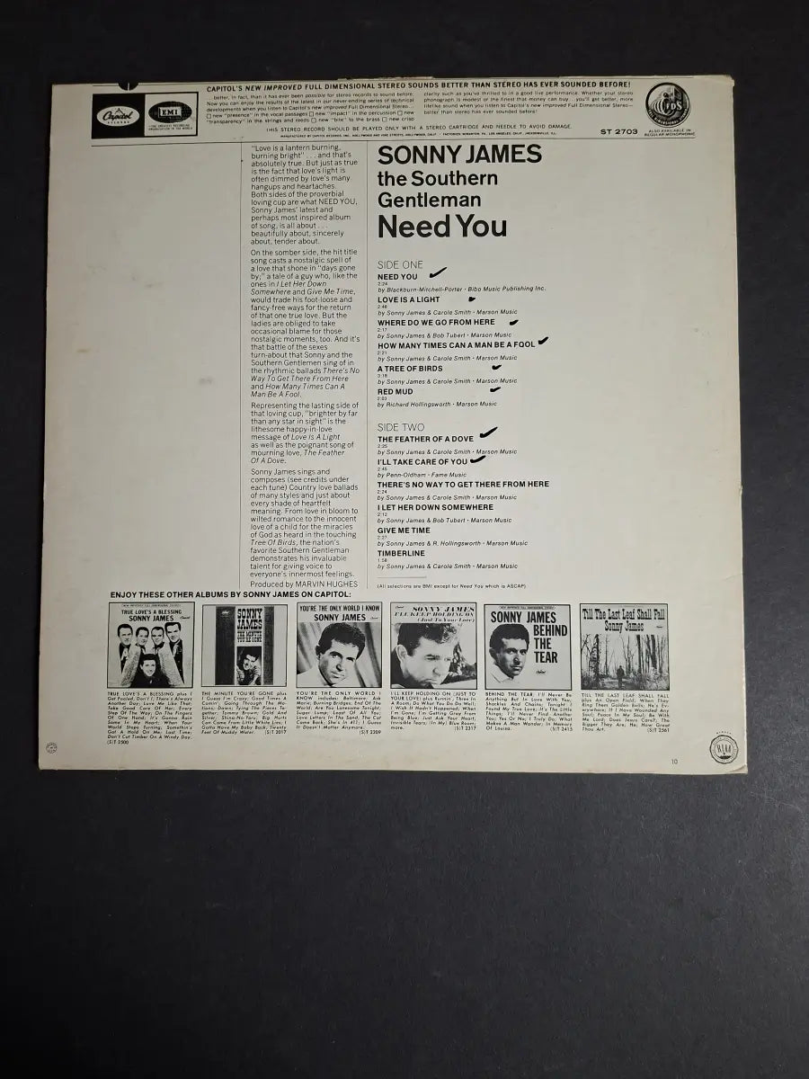 Sonny James And The Southern Gentlemen – Need You