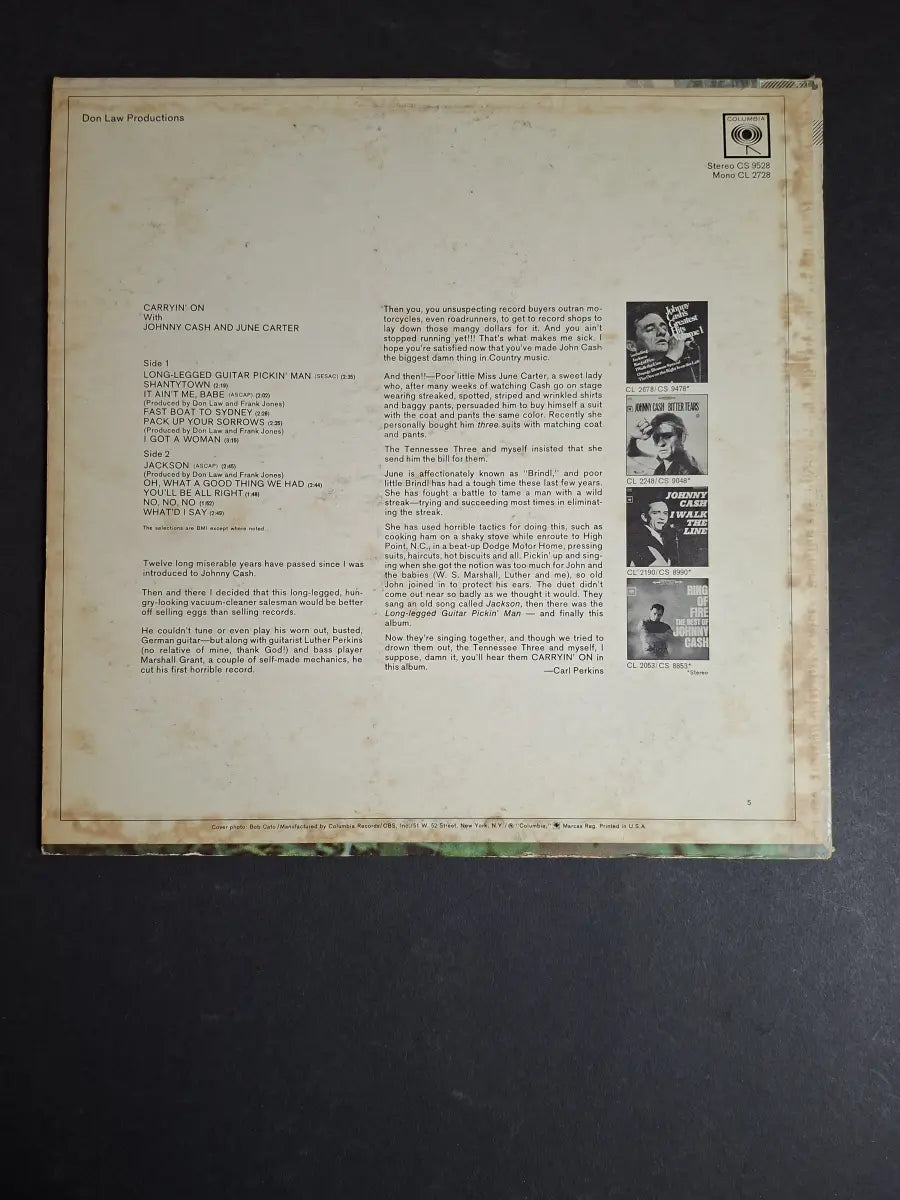 Johnny Cash & June Carter – Carryin' On With Johnny Cash & June Carter