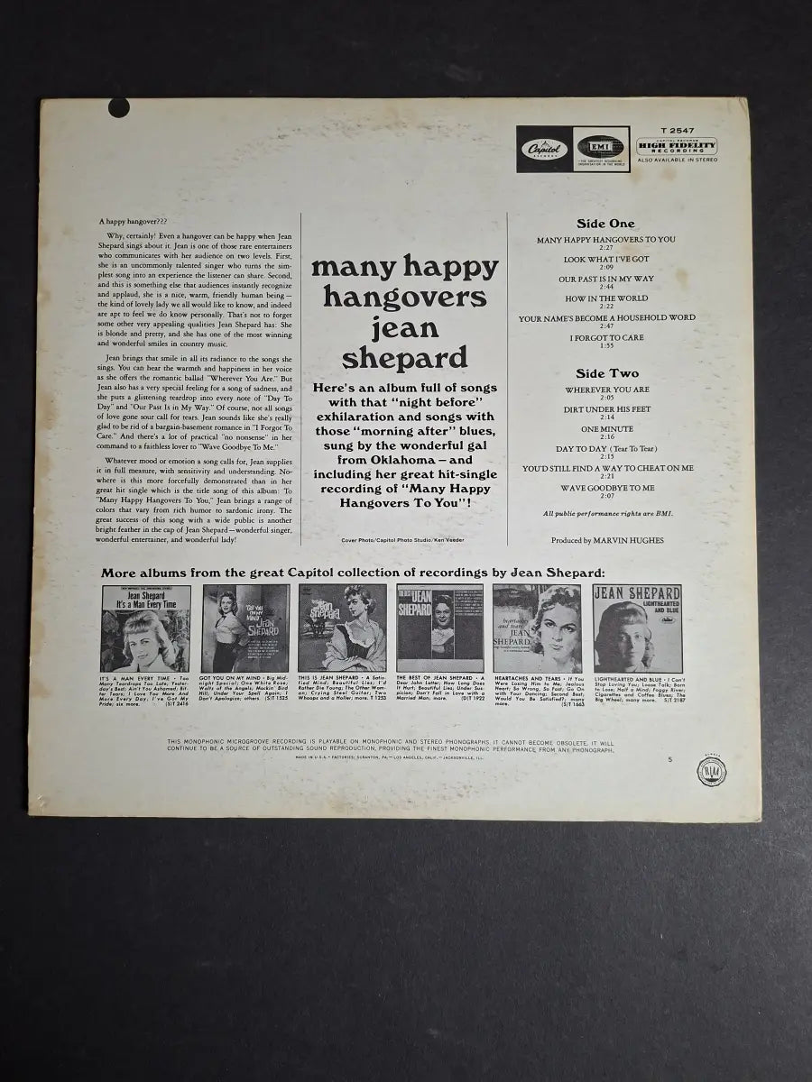 Jean Shepard – Many Happy Hangovers