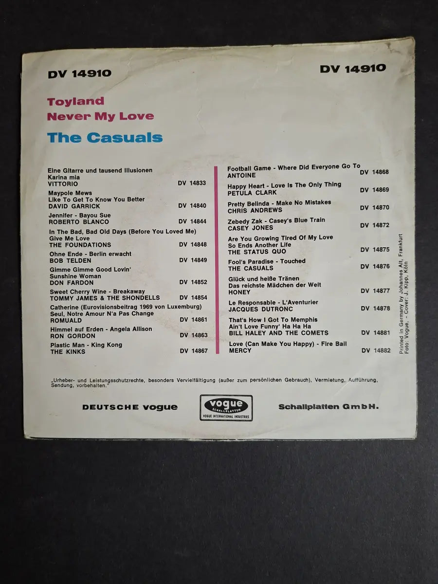 The Casuals ‎– Toyland