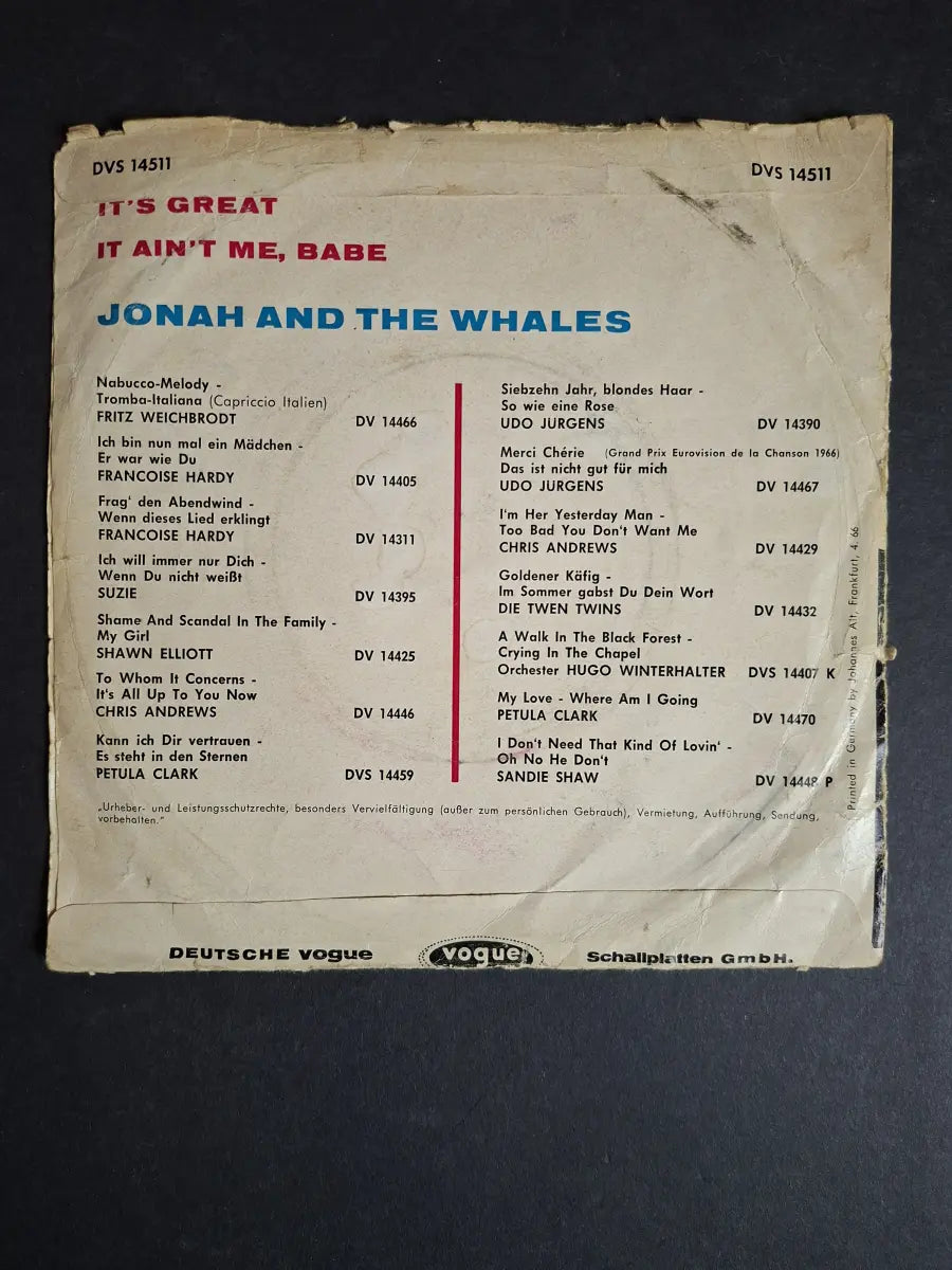 Jonah And The Whales ‎– It's Great
