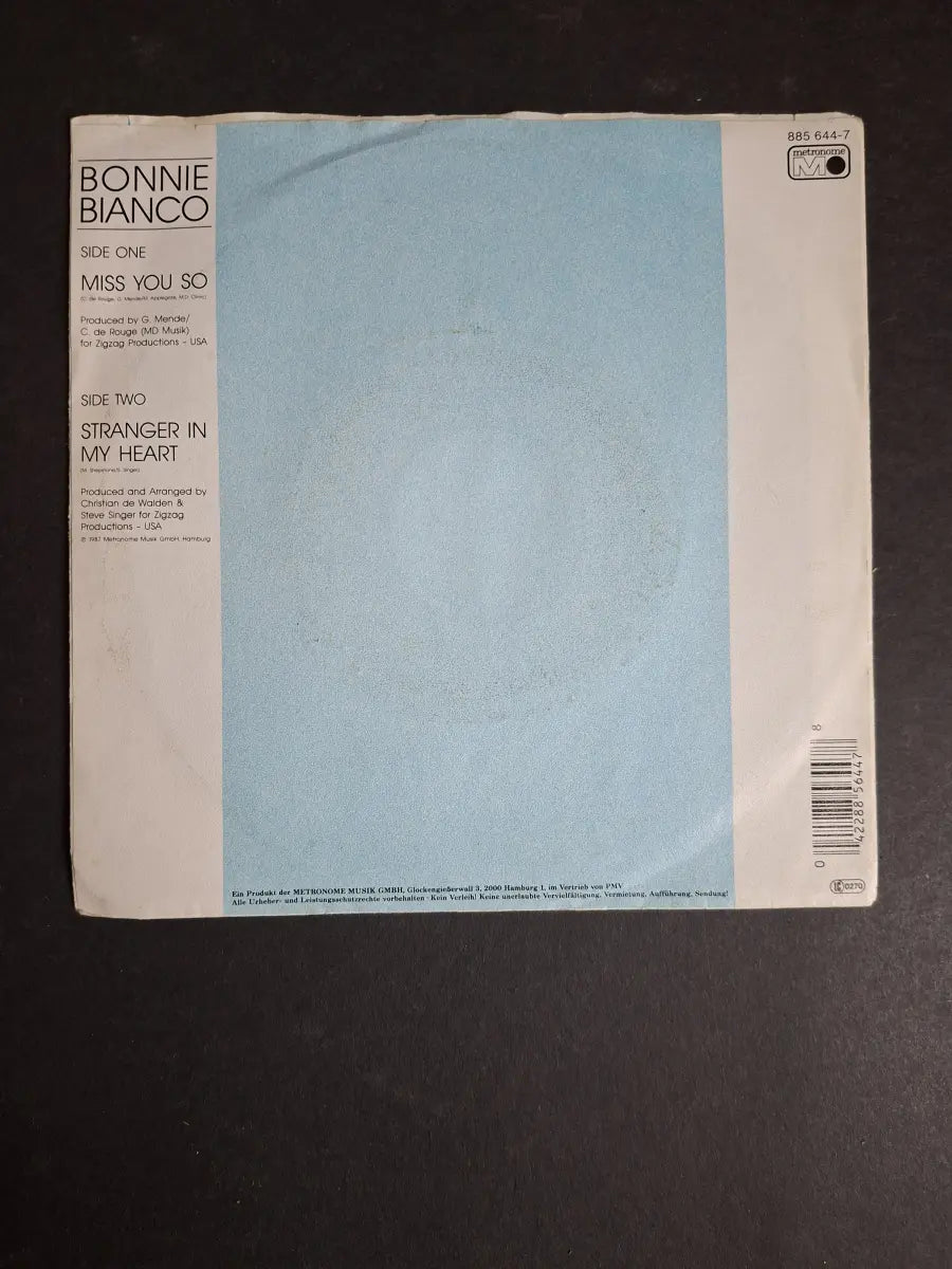 Bonnie Bianco – Miss You So