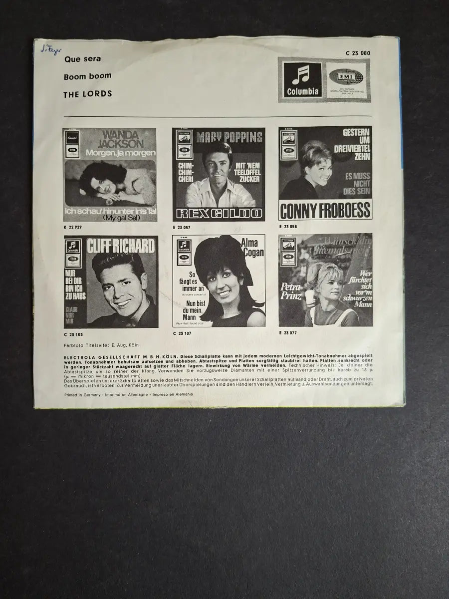 The Lords ‎– Que Sera / Boom Boom