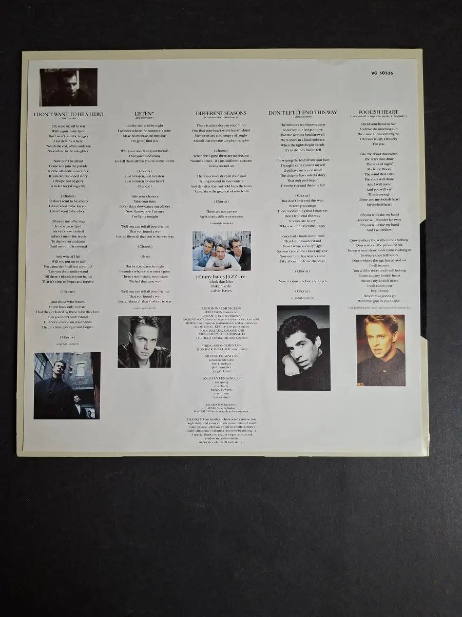 Johnny Hates Jazz ‎– Turn Back The Clock