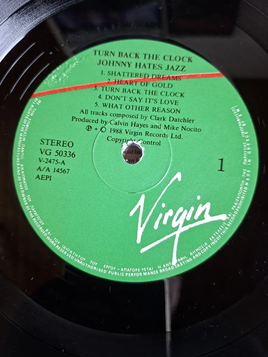 Johnny Hates Jazz ‎– Turn Back The Clock