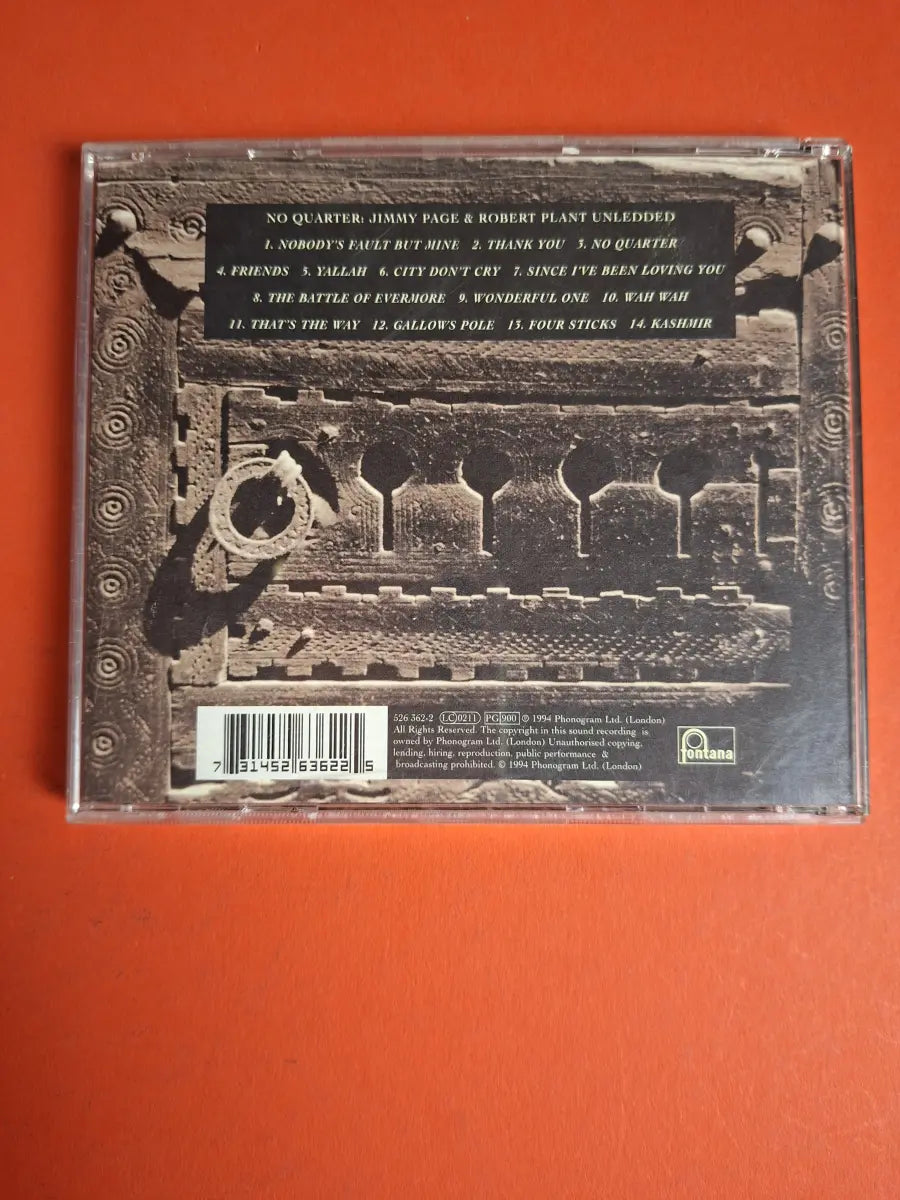 Jimmy Page & Robert Plant – No Quarter: Jimmy Page & Robert Plant Unledded