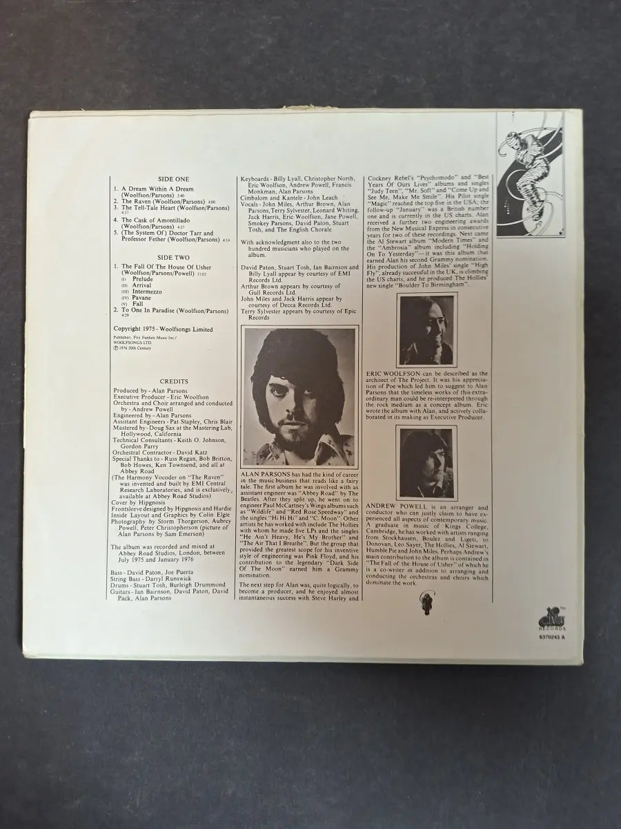 The Alan Parsons Project ‎– Tales Of Mystery And Imagination - Edgar Allan Poe