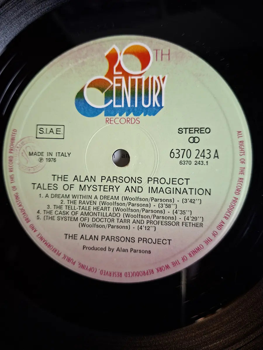 The Alan Parsons Project ‎– Tales Of Mystery And Imagination - Edgar Allan Poe