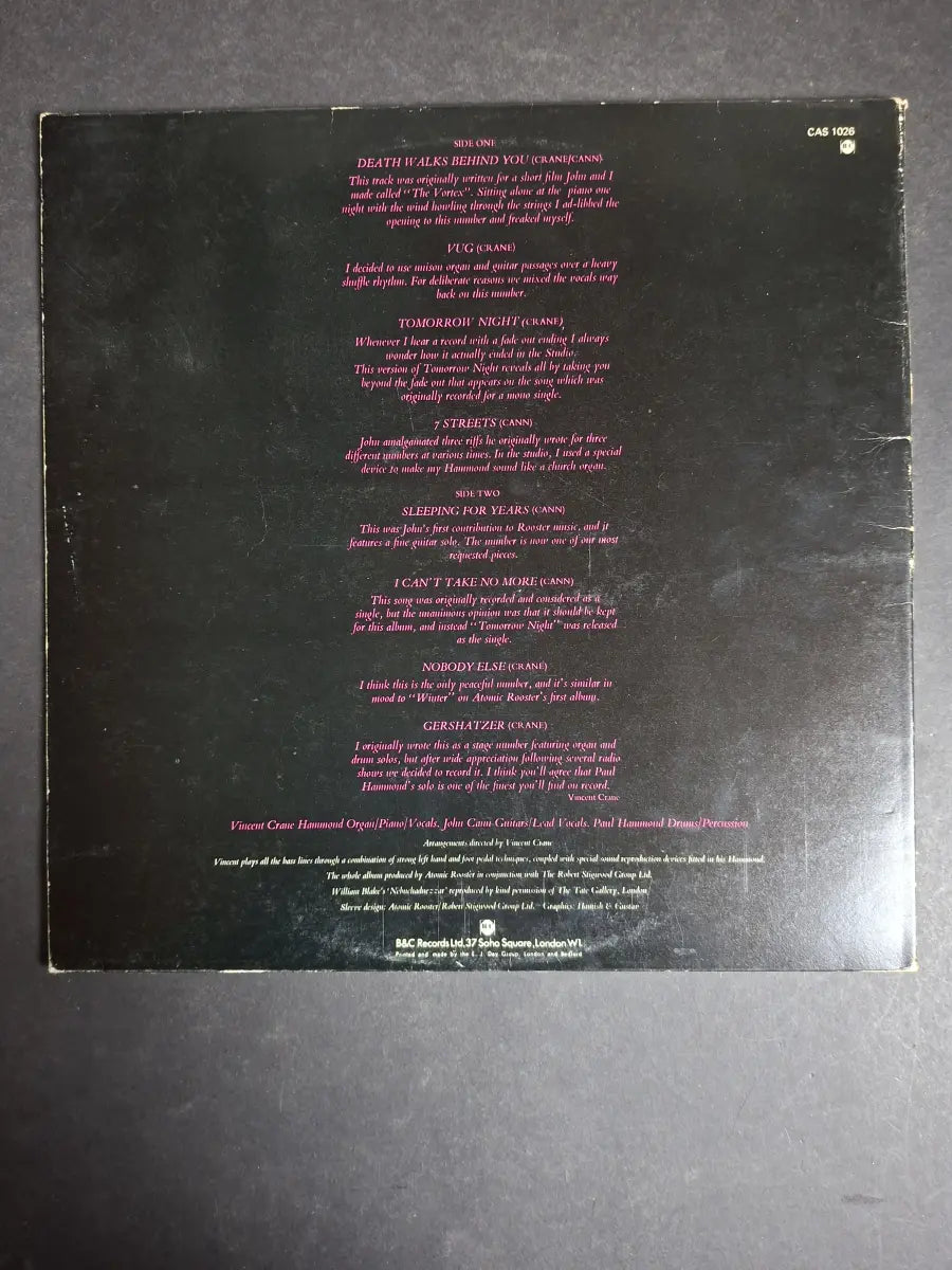 Atomic Rooster ‎– Death Walks Behind You