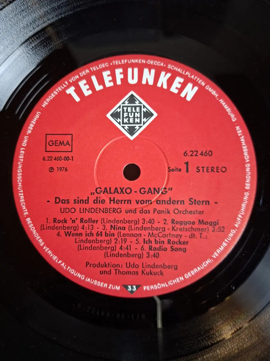 Udo Lindenberg Und Das Panikorchester ‎– Galaxo Gang