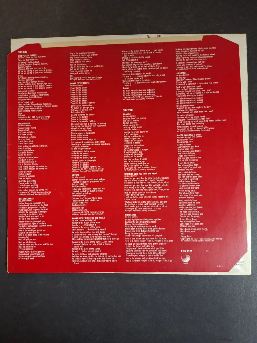 Lennon, Plastic Ono Band – Shaved Fish