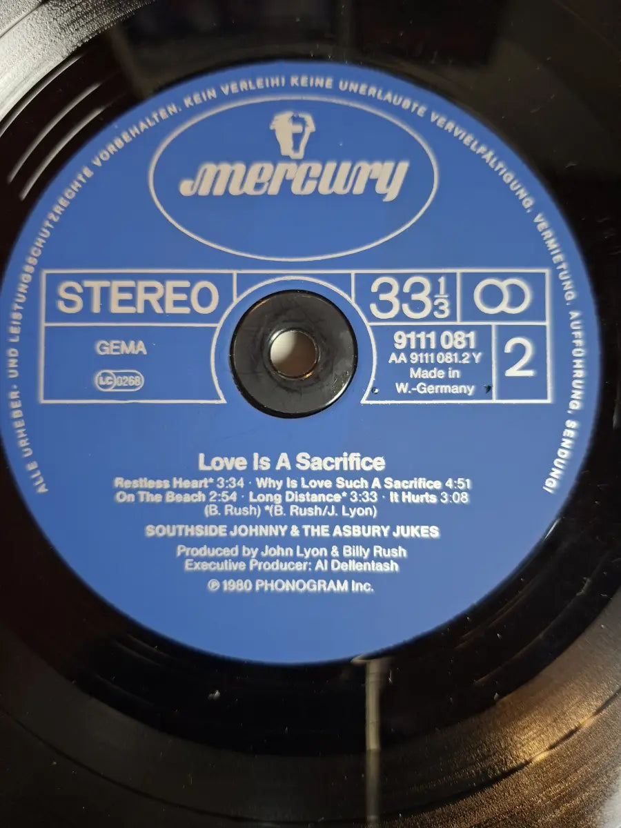 Southside Johnny & The Asbury Jukes ‎– Love Is A Sacrifice