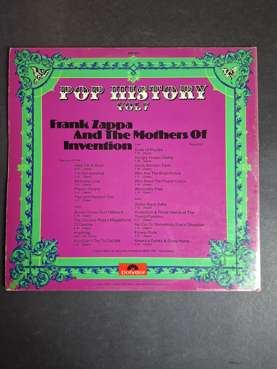 Frank Zappa And The Mothers Of Invention – Pop History, Vol. 7