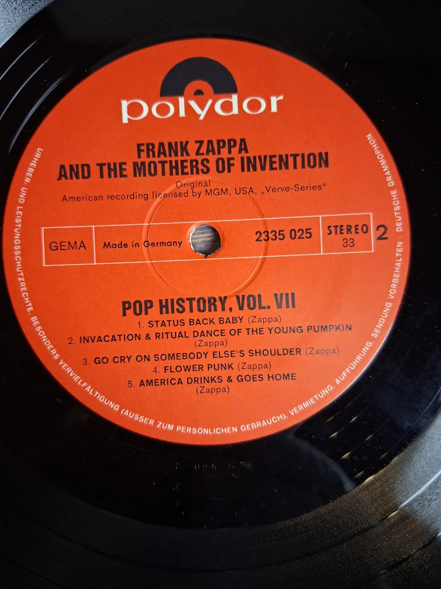 Frank Zappa And The Mothers Of Invention – Pop History, Vol. 7