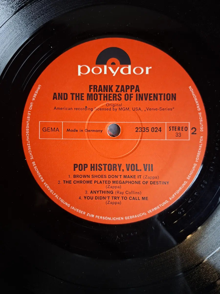 Frank Zappa And The Mothers Of Invention – Pop History, Vol. 7