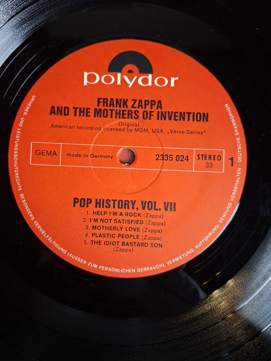 Frank Zappa And The Mothers Of Invention – Pop History, Vol. 7