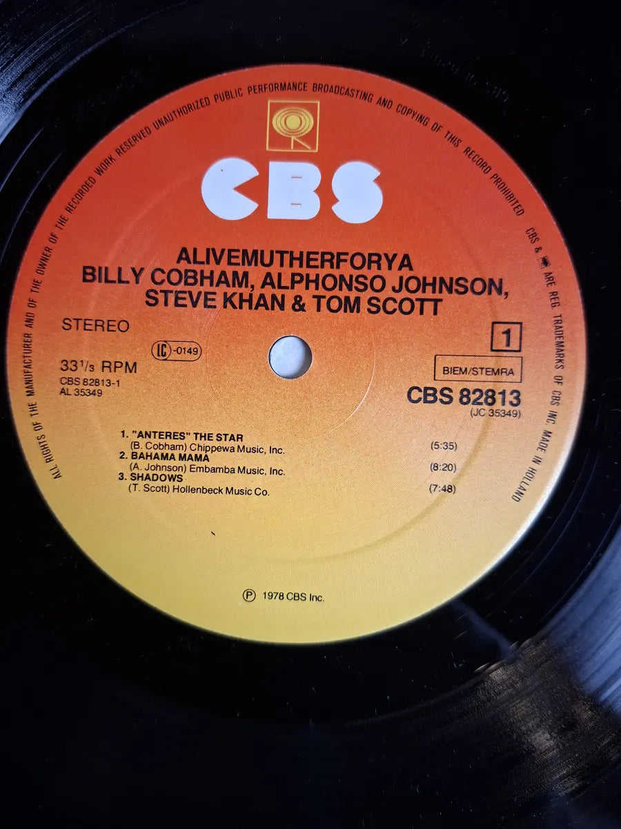 Billy Cobham • Steve Khan • Alphonso Johnson • Tom Scott – Alivemutherforya